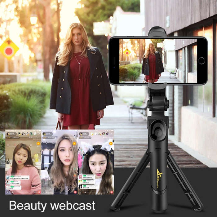 XT-09 Multi-function Live Broadcast Mobile Bluetooth Self-timer Pole Tripod (Mint Green)