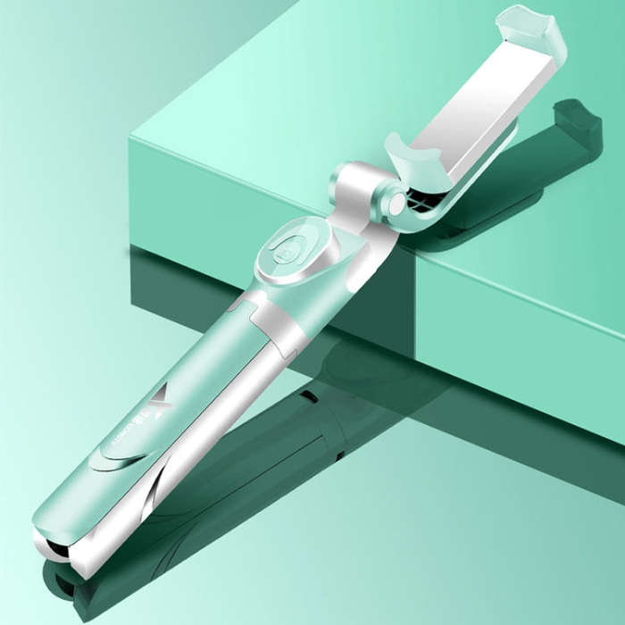 XT-09 Multi-function Live Broadcast Mobile Bluetooth Self-timer Pole Tripod (Mint Green)