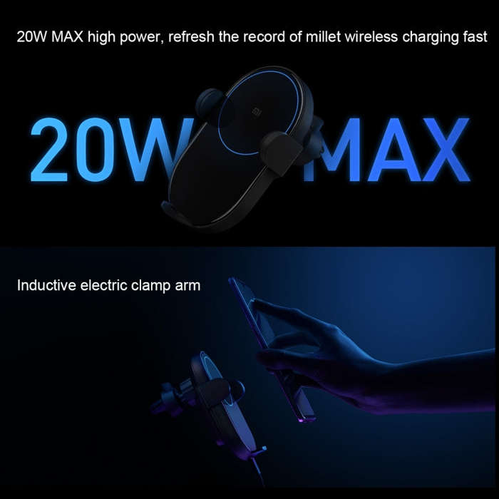 Original Xiaomi 20W Car Mount Qi Standard Wireless Charger(Black)