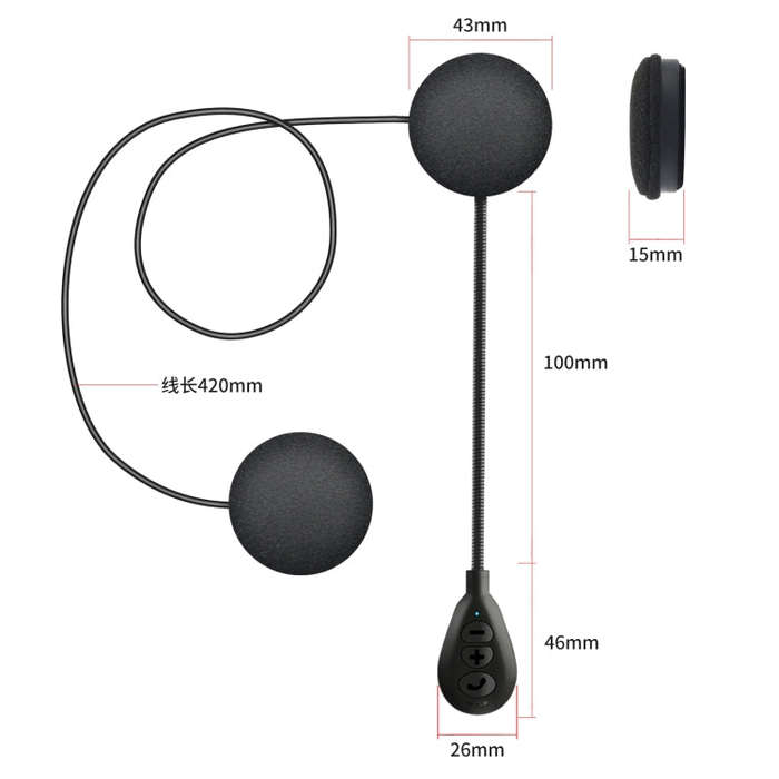 T6 Motorcycle Helmet Bluetooth V5.0 Headset