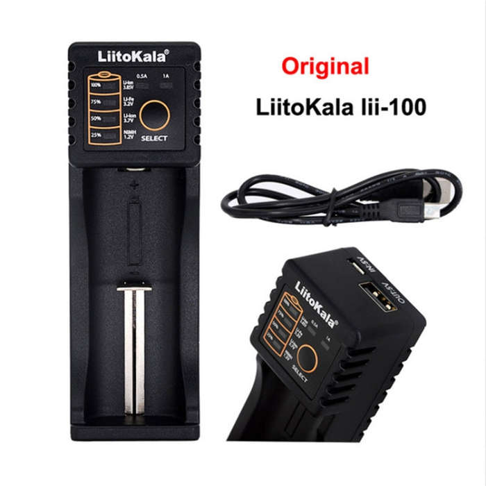 LiitoKala Lii-100 Battery Charger for Li-ion IMR 18650, 18490, 18350, 17670, 17500, 16340 (RCR123...