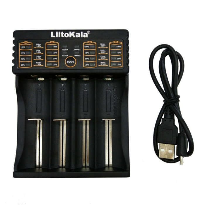 LiitoKala lii-402 4 In 1 Lithium Battery Charger for Li-ion IMR 18650, 18490, 18350, 17670, 17500...