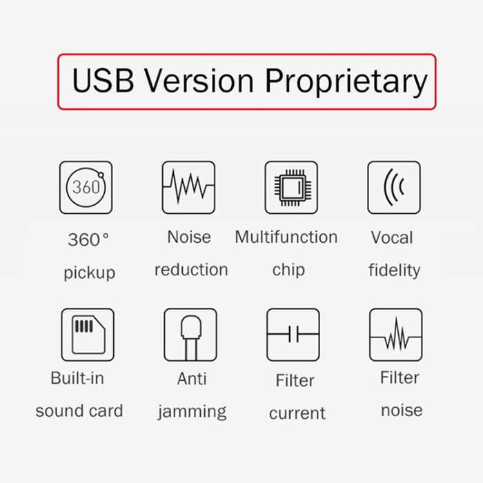 BK Desktop Gooseneck Adjustable USB Wired Audio Microphone, Built-in Sound Card, Compatible with ...