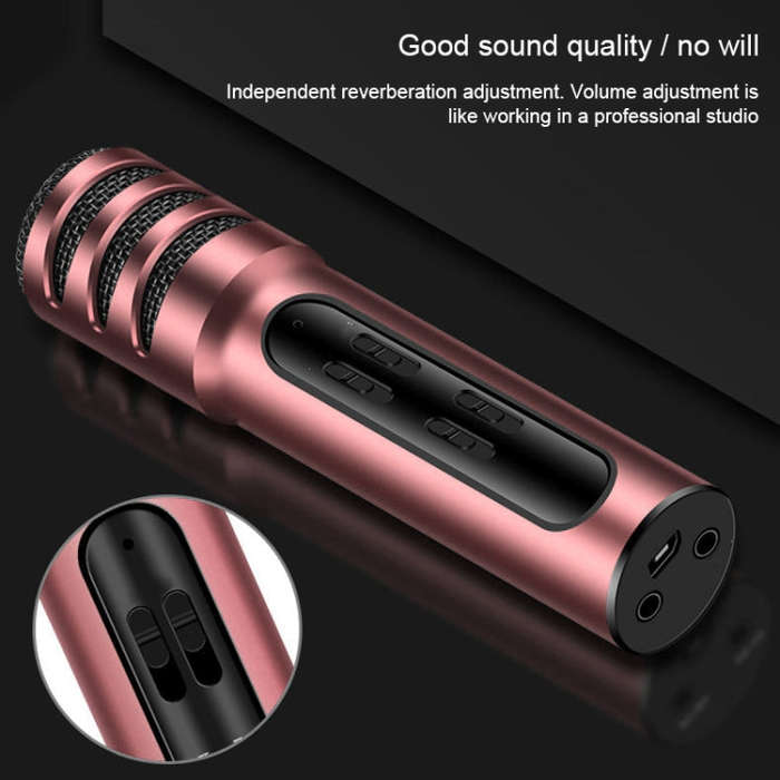 BGN-C7 Condenser Microphone Dual Mobile Phone Karaoke Live Singing Microphone Built-in Sound Card...