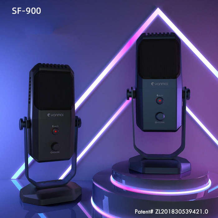 Yanmai SF-900 Multi-function Four Directivity Studio Recording Condenser Microphone with Desktop ...