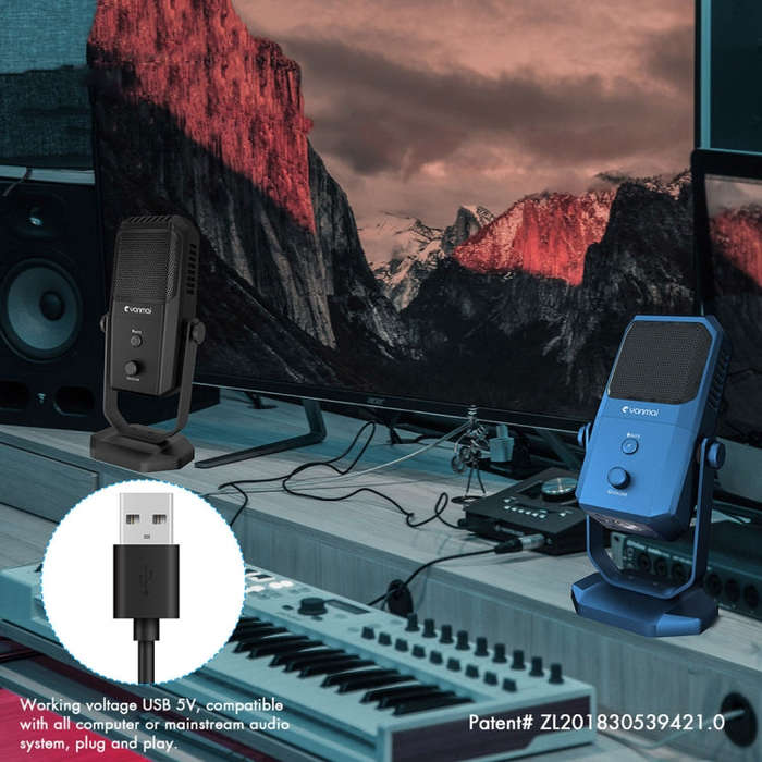 Yanmai SF-900 Multi-function Four Directivity Studio Recording Condenser Microphone with Desktop ...