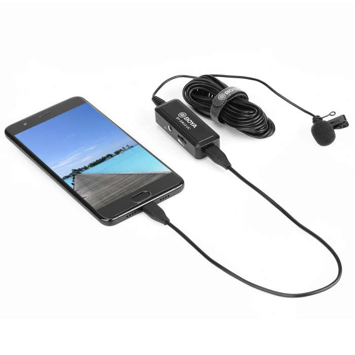 BOYA BY-DM10 UC USB-C / Type-C Plug Broadcast Lavalier Microphone with Windscreen, Cable Length: ...