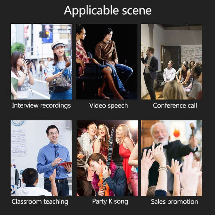 YICHUANG YC-LM10II 8 Pin Port Intelligent Noise Reduction Condenser Lavalier Microphone, Cable Le...