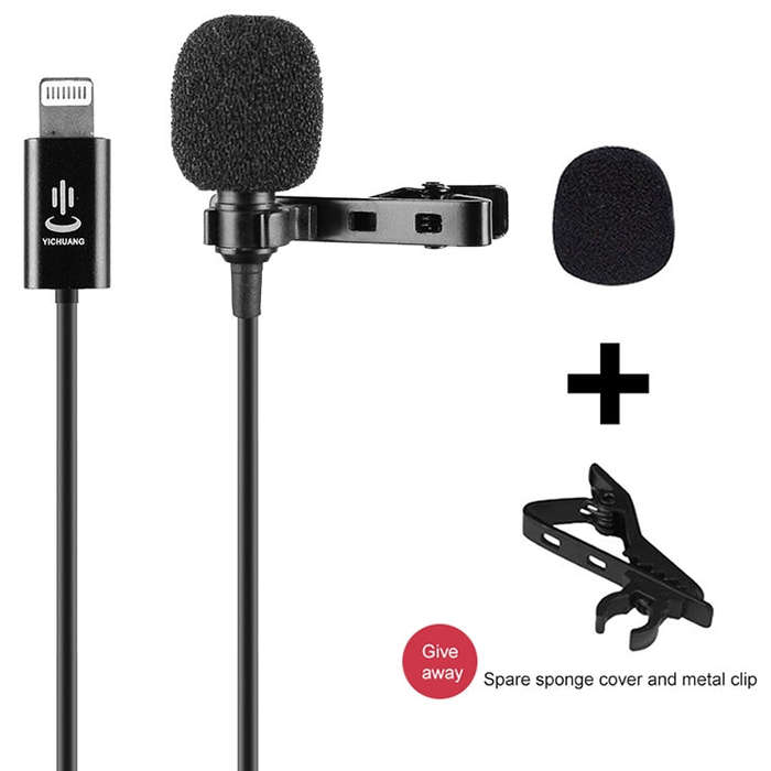 YICHUANG YC-LM10II 8 Pin Port Intelligent Noise Reduction Condenser Lavalier Microphone, Cable Le...