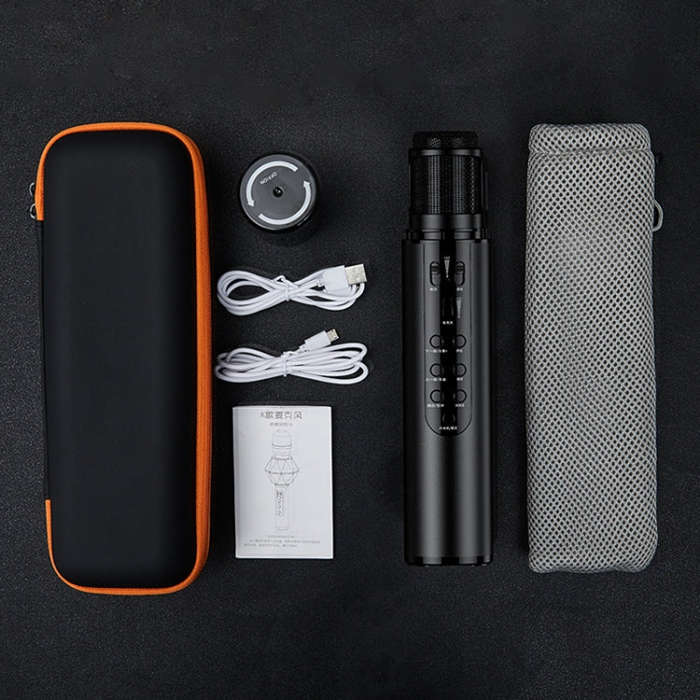 K1 Bluetooth 4.2 Karaoke Live Stereo Sound Wireless Bluetooth Microphone (Black)