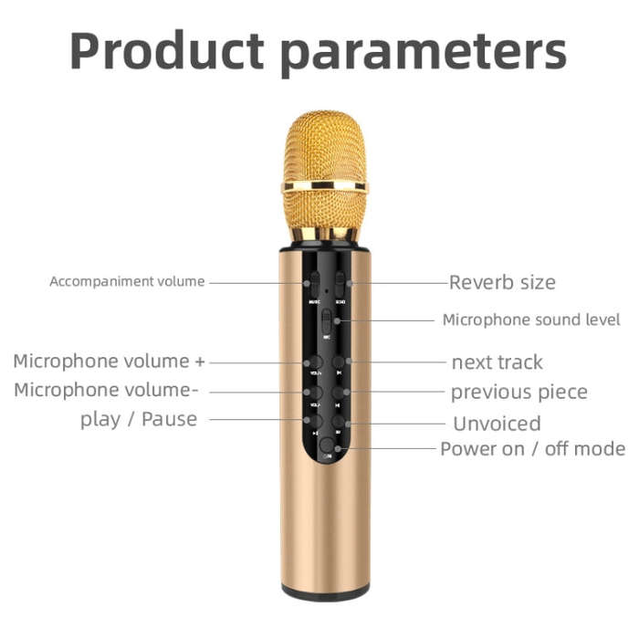 K3 Bluetooth 5.0 Karaoke Live Stereo Sound Wireless Bluetooth Condenser Microphone (Red)