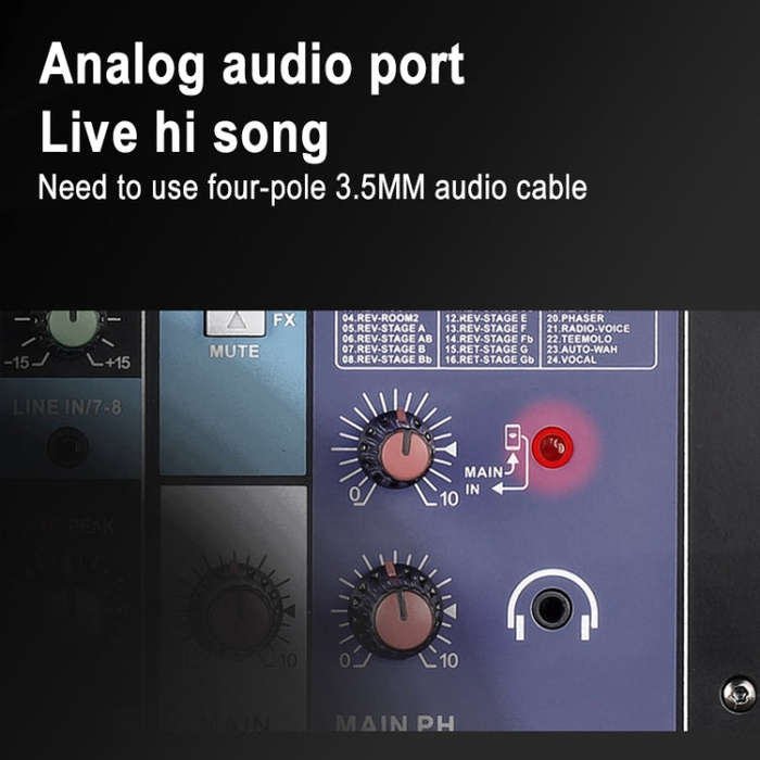 TEYUN NA8 8-channel Small Mixing Console Mobile Phone Sound Card Live Broadcast Computer Recordin...