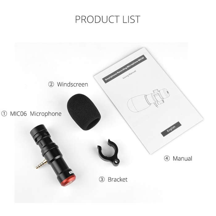YELANGU MIC06 Live Broadcast Smartphone Recording Microphone (Black)