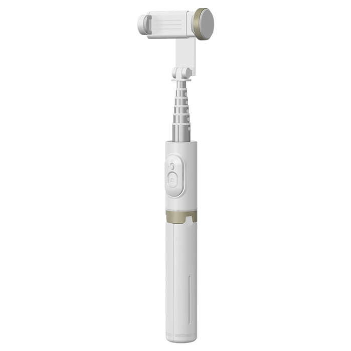 Q12 Hidden Design Reinforced Bluetooth Remote Control Tripod Selfie Stick (White)