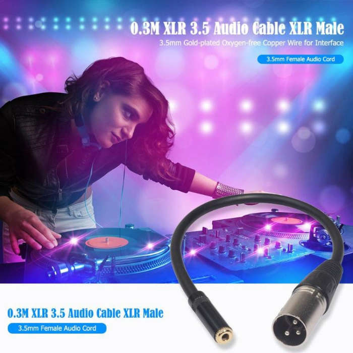 TC227K17-03 3.5mm Female to XLR Male Audio Cable, Length: 0.3m