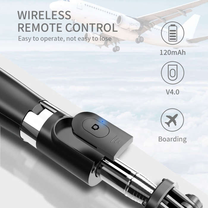 L02 100cm Multi-function Adjustable Bluetooth Self-timer Pole Tripod Selfie Stick (Black)