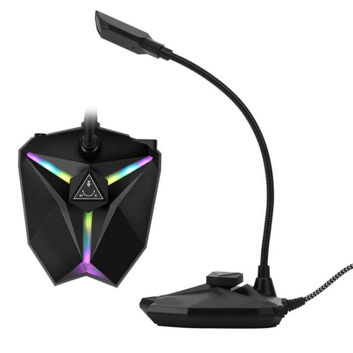 Yanmai G35 Adjustable Angle Omnidirectional Capacitive Gaming Microphone with RGB Colorful Lighti...