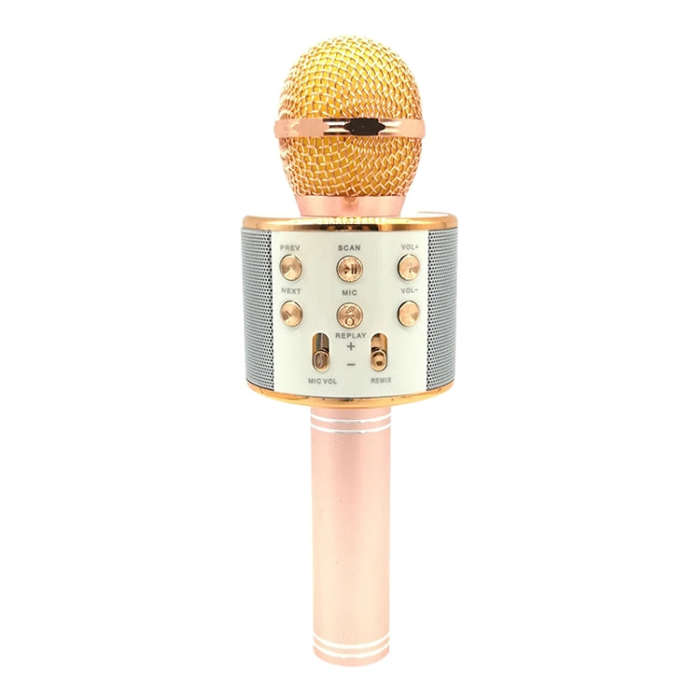 WS-858 Metal High Sound Quality Handheld KTV Karaoke Recording Bluetooth Wireless Microphone, for...