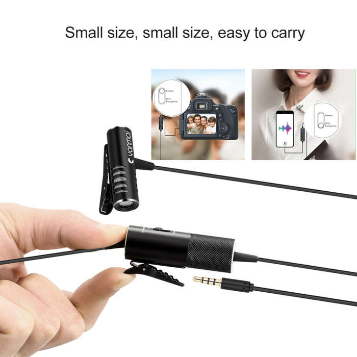 Yanmai R933S Professional Clip-On 3.5mm Plug Lavalier Omni-directional Broadcast Condenser Microp...