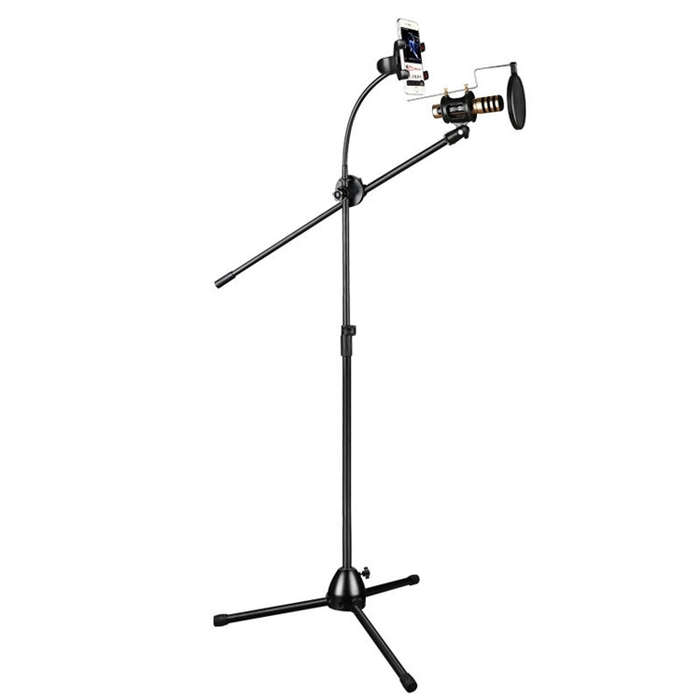 RODD NB-108 Karaoke Phone Microphone Tripod Scissor Arm Stand Holder For Studio Recording, Live B...