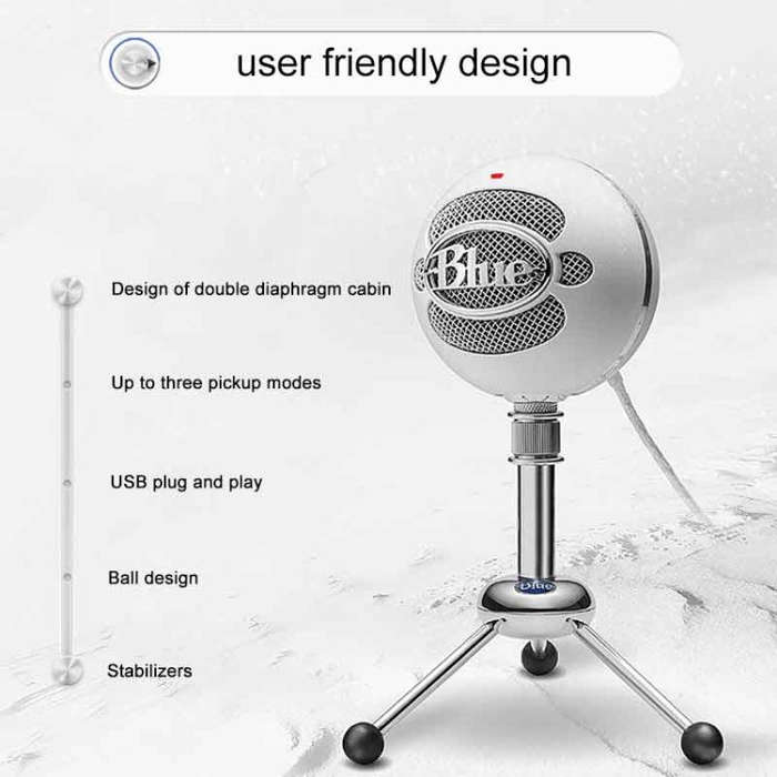 Logitech Blue Snowball-ice USB Condenser Anchor Recording Microphone (Black)