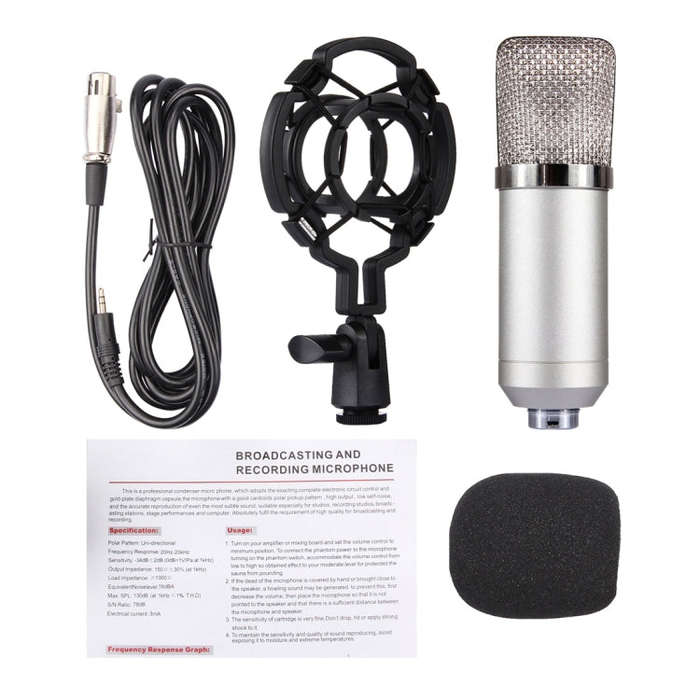 FIFINE F-700 Professional Condenser Sound Recording Microphone with Shock Mount for Studio Radio ...