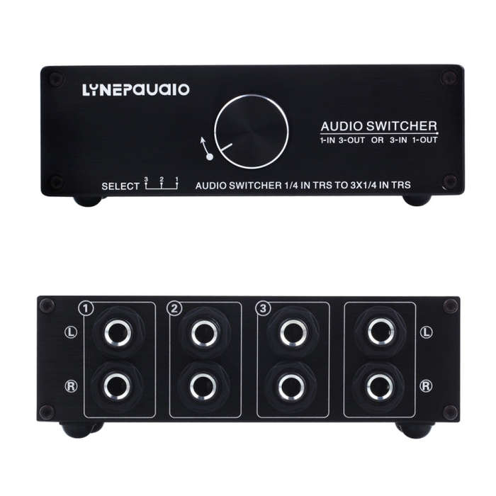 B833 Passive Speaker Stereo Switch Loudspeaker,  1 Input and 3 Output or 3 Input and 1 Output (Bl...