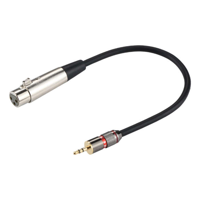 Metal Head 3.5mm Male to Aluminum Shell 3 Pin XLR CANNON Female Audio Connector Adapter Cable, To...