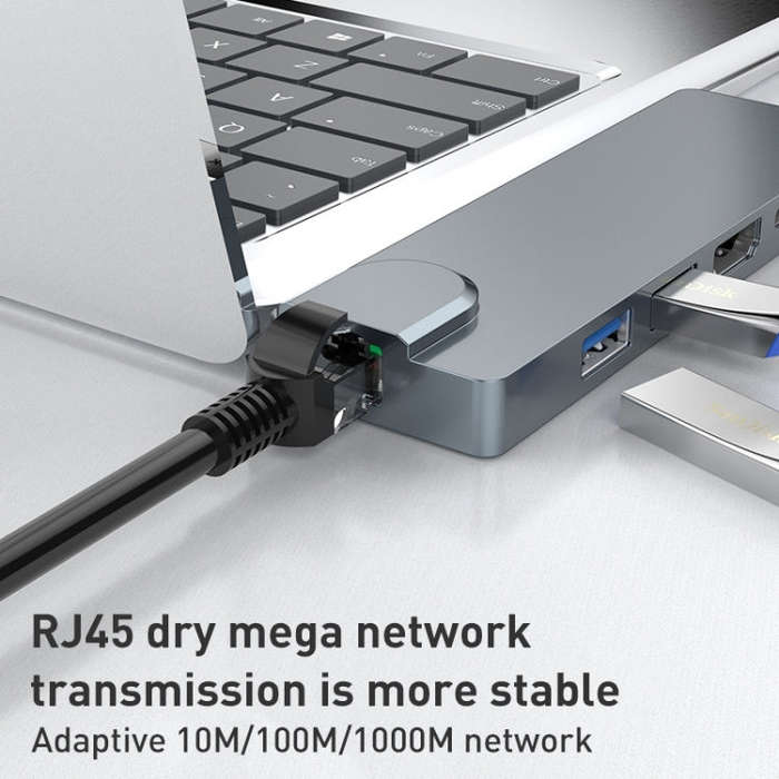 Rocketek SHL731 8 in 1 60W PD / RJ45 / 4K HDMI / USB 3.0 HUB Adapter for Surface Pro 3 / 4 / GO
