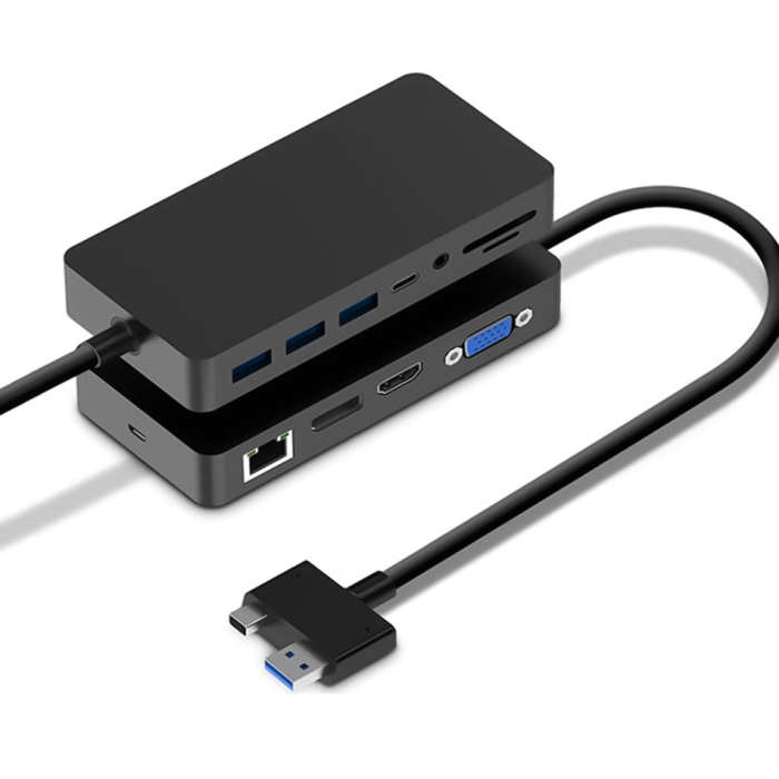 Rocketek SH702 11 in 1 USB 3.0 HUB Adapter with RJ45 for Surface Laptop 1 / 2