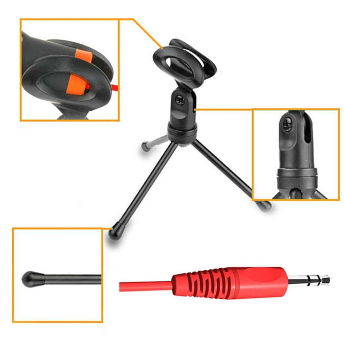 Yanmai SF666 Professional Condenser Sound Recording Microphone with Tripod Holder, Cable Length: ...