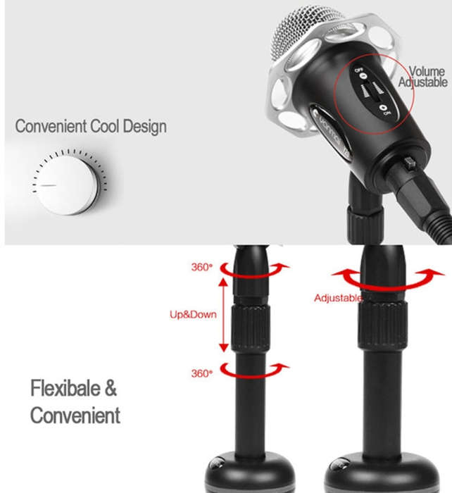 Yanmai Y20 Professional Game Condenser Microphone  with Tripod Holder, Cable Length: 1.8m, Compat...