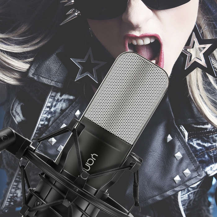 Yanmai Q8 Professional Game Condenser Sound Recording Microphone with Holder, Compatible with PC ...
