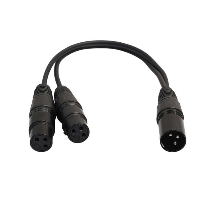 30cm 3 Pin XLR CANNON 1 Male to 2 Female Audio Connector Adapter Cable for Microphone / Audio Equ...