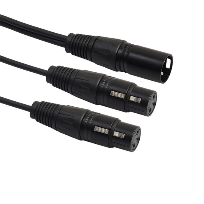 30cm 3 Pin XLR CANNON 1 Male to 2 Female Audio Connector Adapter Cable for Microphone / Audio Equ...