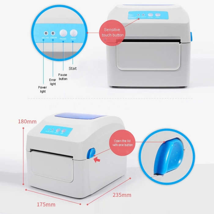 GPRINTER GP1324D Bluetooth USB Port Thermal Automatic Calibration Barcode Printer, Max Supported ...