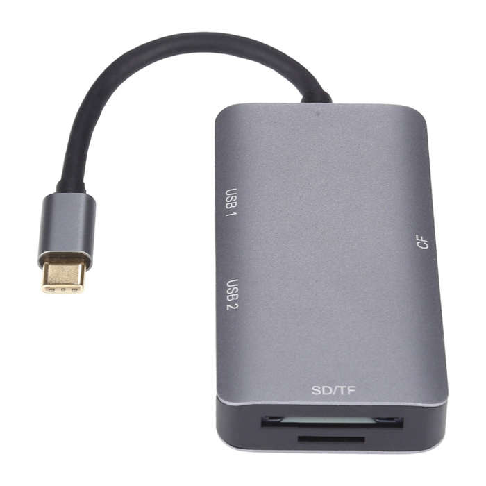 5 In 1 Dual USB 3.0 + CF + TF + SD Multi-function USB-C OTG Card Reader