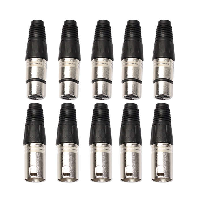 5 Pairs 3 Pin XLR Plug Male + Female Jack Mic Jack Plug Socket Connector