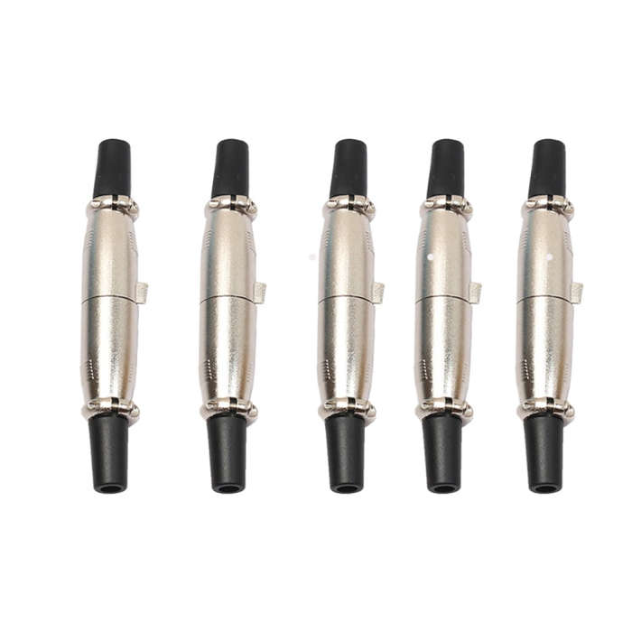 5 Pairs 3 Pin XLR Plug Male + Female Jack Mic Jack Plug Socket Connector