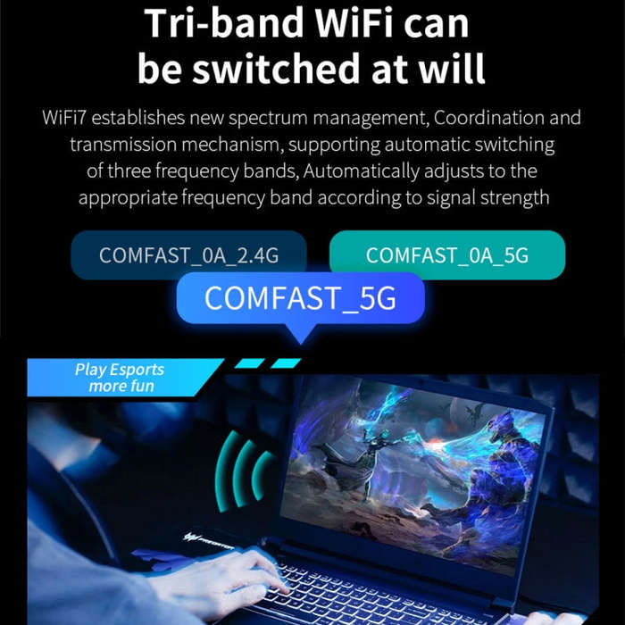 COMFAST CF-BE200-M WiFi7 BT5.4 Tri-Band Wireless Network Adapter M.2 Network WiFi Module