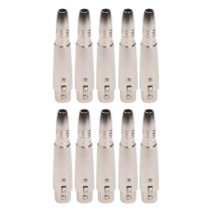 10 PCS LZ1163-1 6.35mm XRL Female to Female Audio Adapter