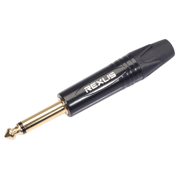 10 PCS TC202 6.35mm Gold-plated Mono Sound Welding Audio Adapter Plug(Black)