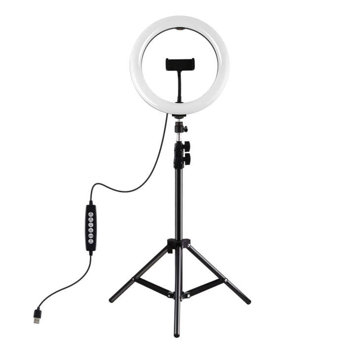 PULUZ 1.1m Tripod Mount + 10.2 inch 26cm RGBW LED Ring Vlogging Video Light  Live Broadcast Kits ...