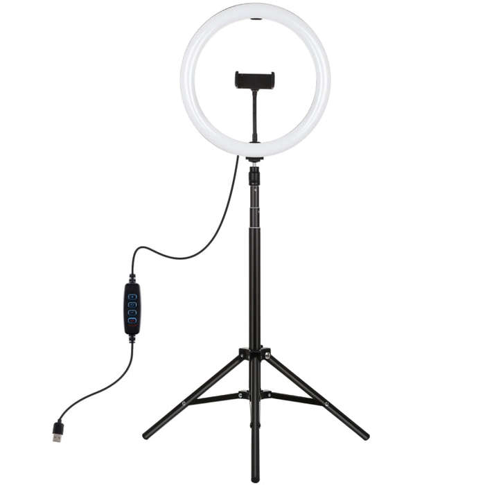 PULUZ 11.8 inch 30cm Light + 1.65m Tripod Mount Curved Surface USB 3 Modes Dimmable Dual Color Te...