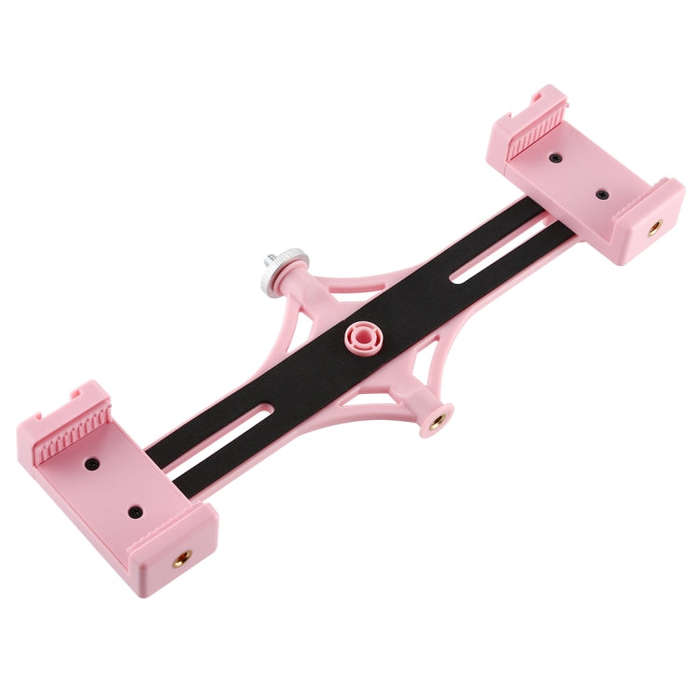 PULUZ Live Broadcast Dual Phone Brackets Horizontal Holder for iPhone, Galaxy, Huawei, Xiaomi, So...