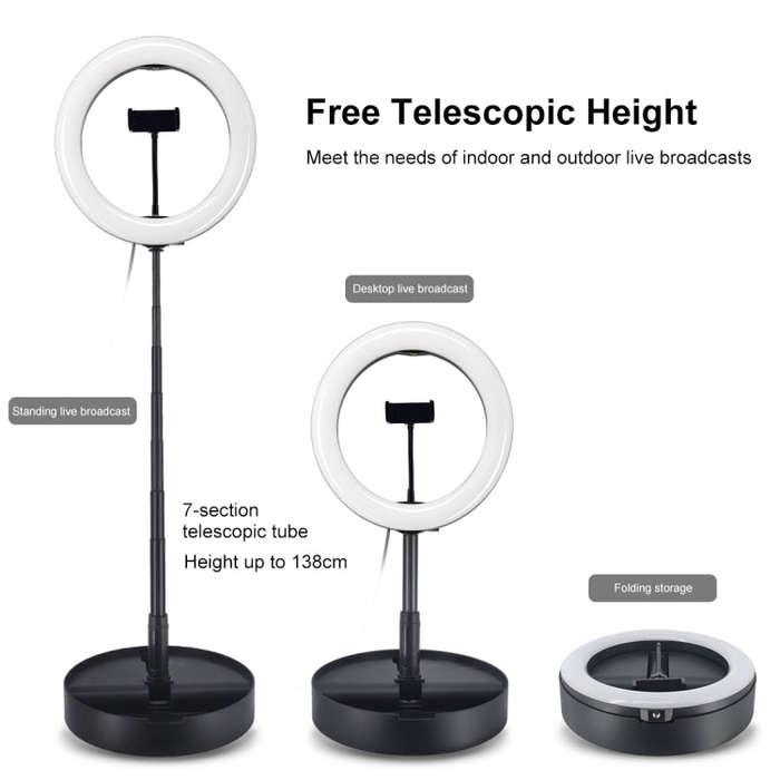PULUZ 10.2 inch 26cm USB 3 Modes Dimmable Dual Color Temperature LED Curved  Ring Vlogging Selfie...