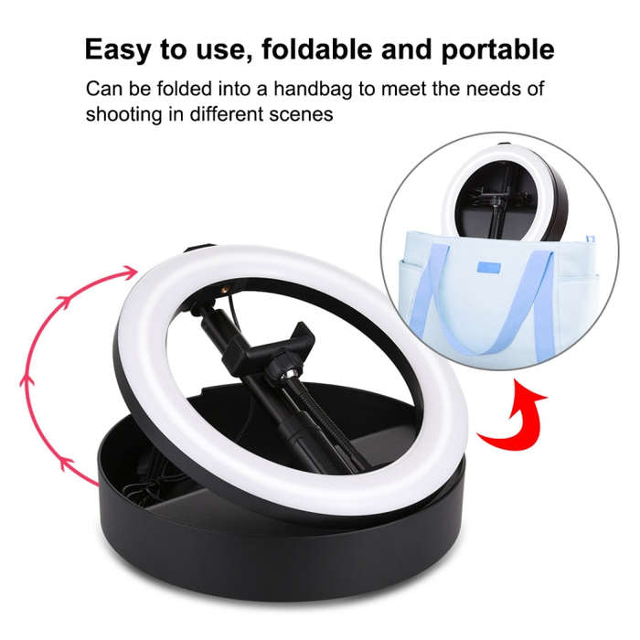 PULUZ 10.2 inch 26cm USB 3 Modes Dimmable Dual Color Temperature LED Curved  Ring Vlogging Selfie...