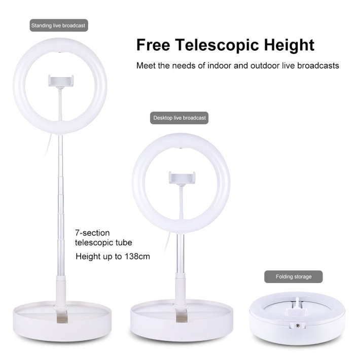PULUZ 10.2 inch 26cm USB 3 Modes Dimmable Dual Color Temperature LED Curved  Ring Vlogging Selfie...