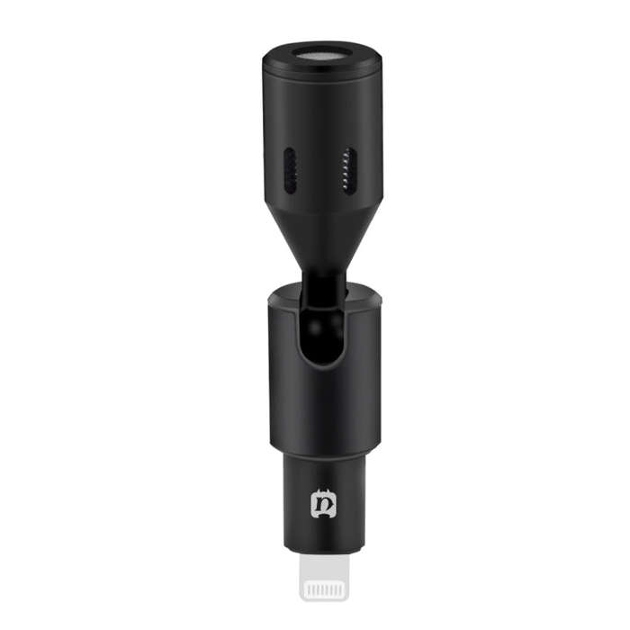 PULUZ 8PIN Jack Mobile Phone Omnidirectional Condenser Adjustable Microphone(Black)