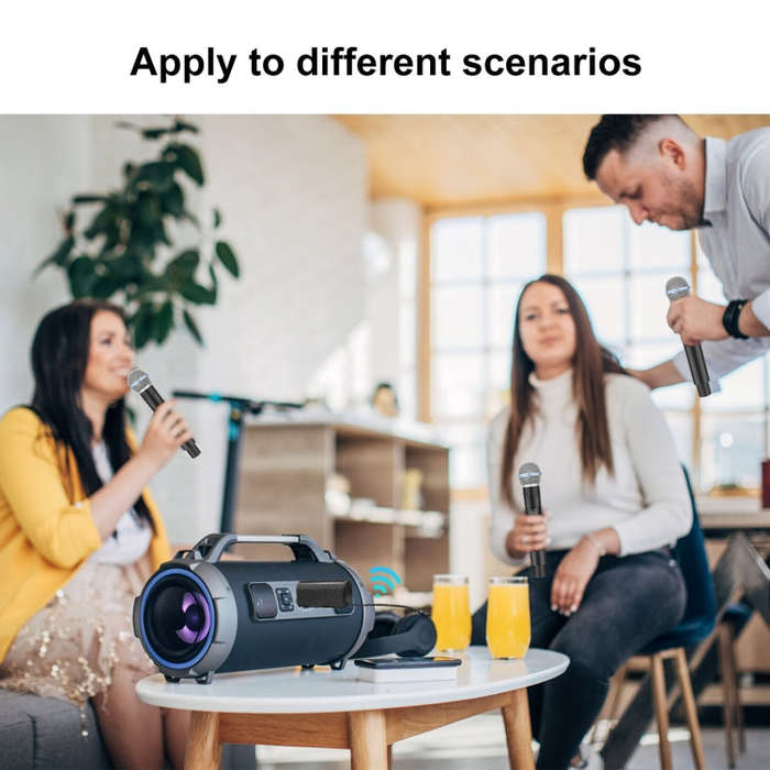 PULUZ 1 To 2 Wireless Microphones with LED Display, 6.35mm Transmitter (Black)